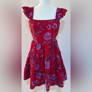 Band of the Free Red Floral Dress Size Medium